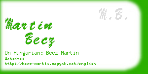 martin becz business card